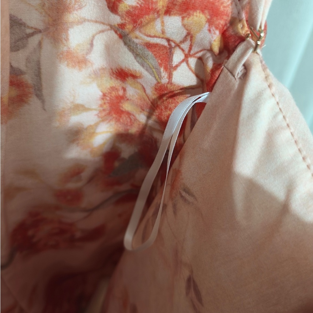 Zimmermann Pink Floral Strapless Ruched Midi Dress - Picture 9 of 10
